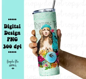 The Fortune Teller Flapper 20 oz Skinny Tumbler Wrap Digital Download