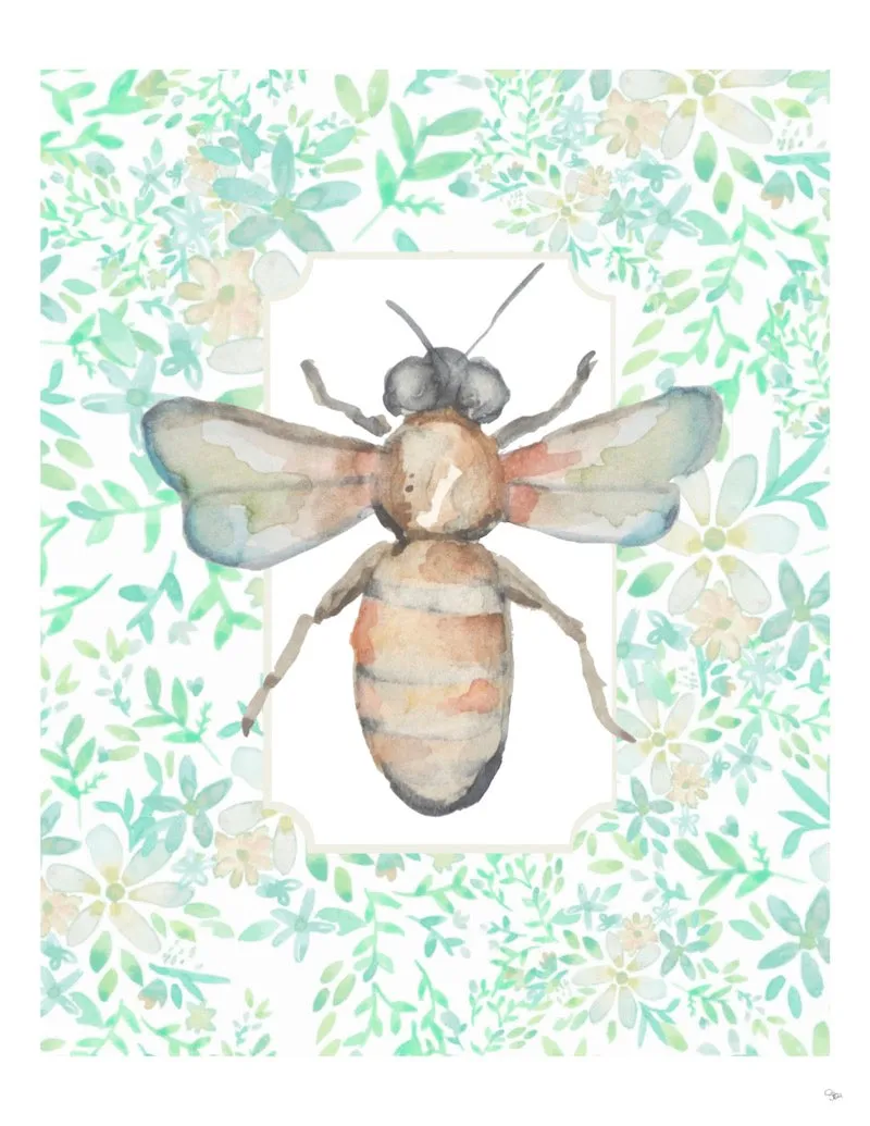 The Garden Bee Digital Art Print by Jennifer Rizzo