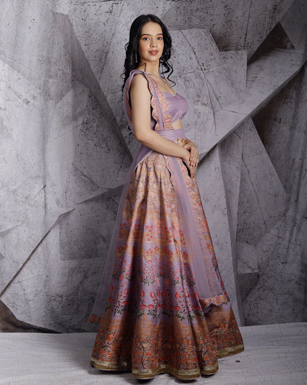The Lilac Digital Lehenga