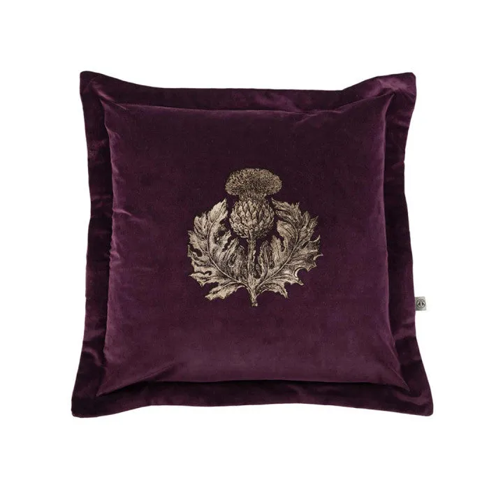 thistle velvet cushion