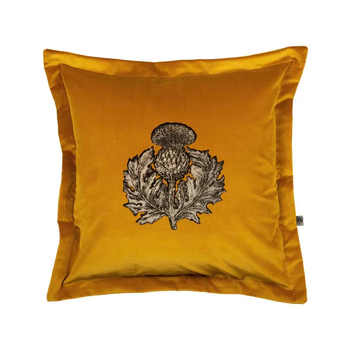 thistle velvet cushion