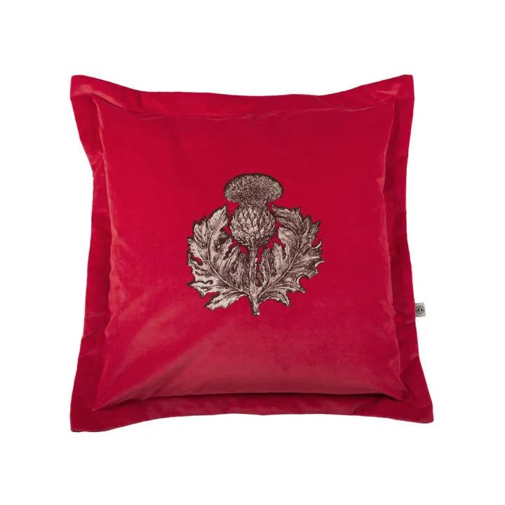 thistle velvet cushion