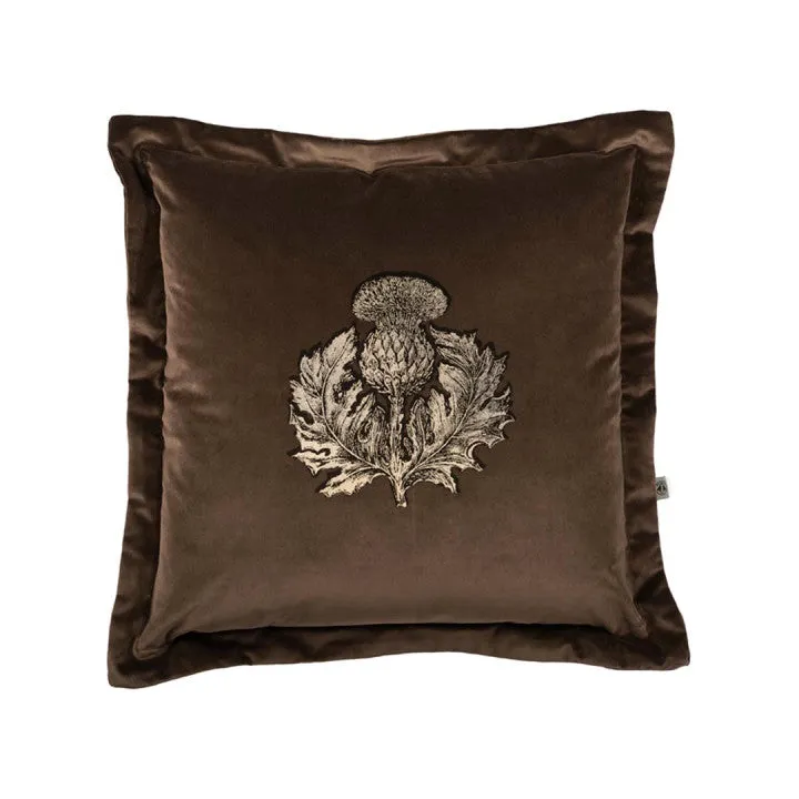 thistle velvet cushion