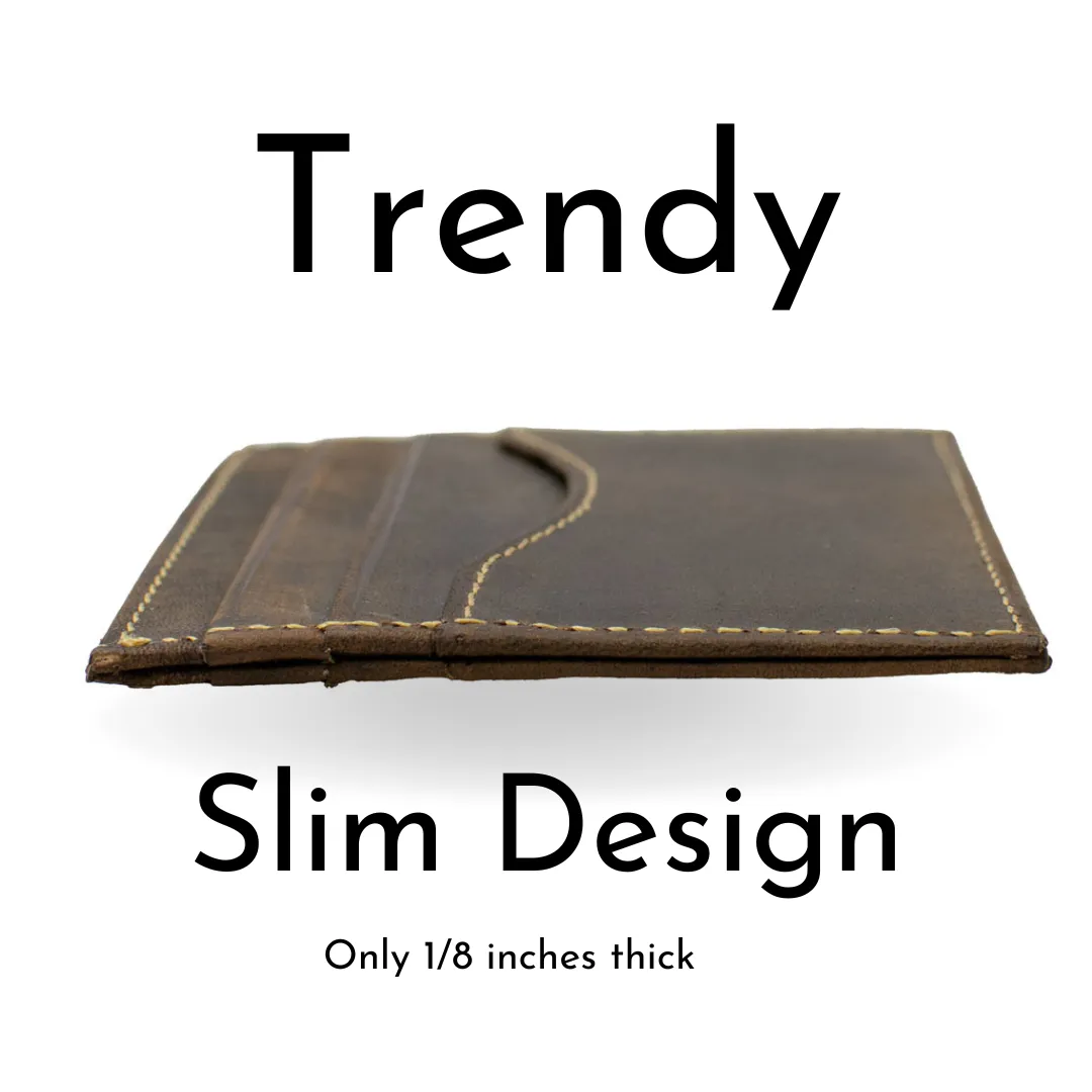 Titanium Wide Pin Brown Distressed Leather Belt & Wallet Set by Nickel Smart®