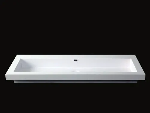 Toka Lite Semi-Recessed Basin - Long, Square Edges - 1200mm - CSB46