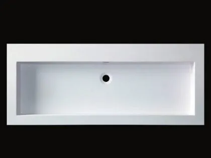 Toka Lite Semi-Recessed Basin - Long, Square Edges - 1200mm - CSB46