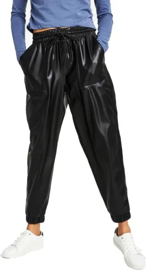 Tommy Jeans Womens Faux Leather High Rise Jogger Pants T2HK0FGG