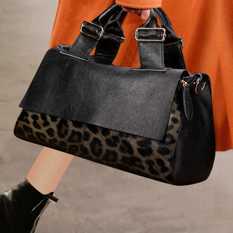 Top layer cowhide women's bag New high capacity leather handbag Women's bag Mom's one shoulder crossbody bag