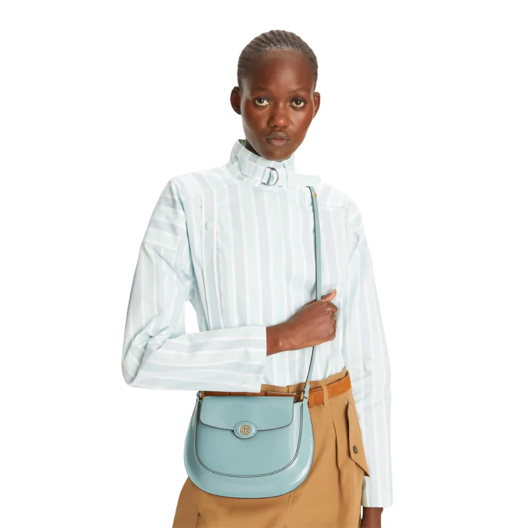 Tory Burch Robinson Spazzolato Small Flap Bag