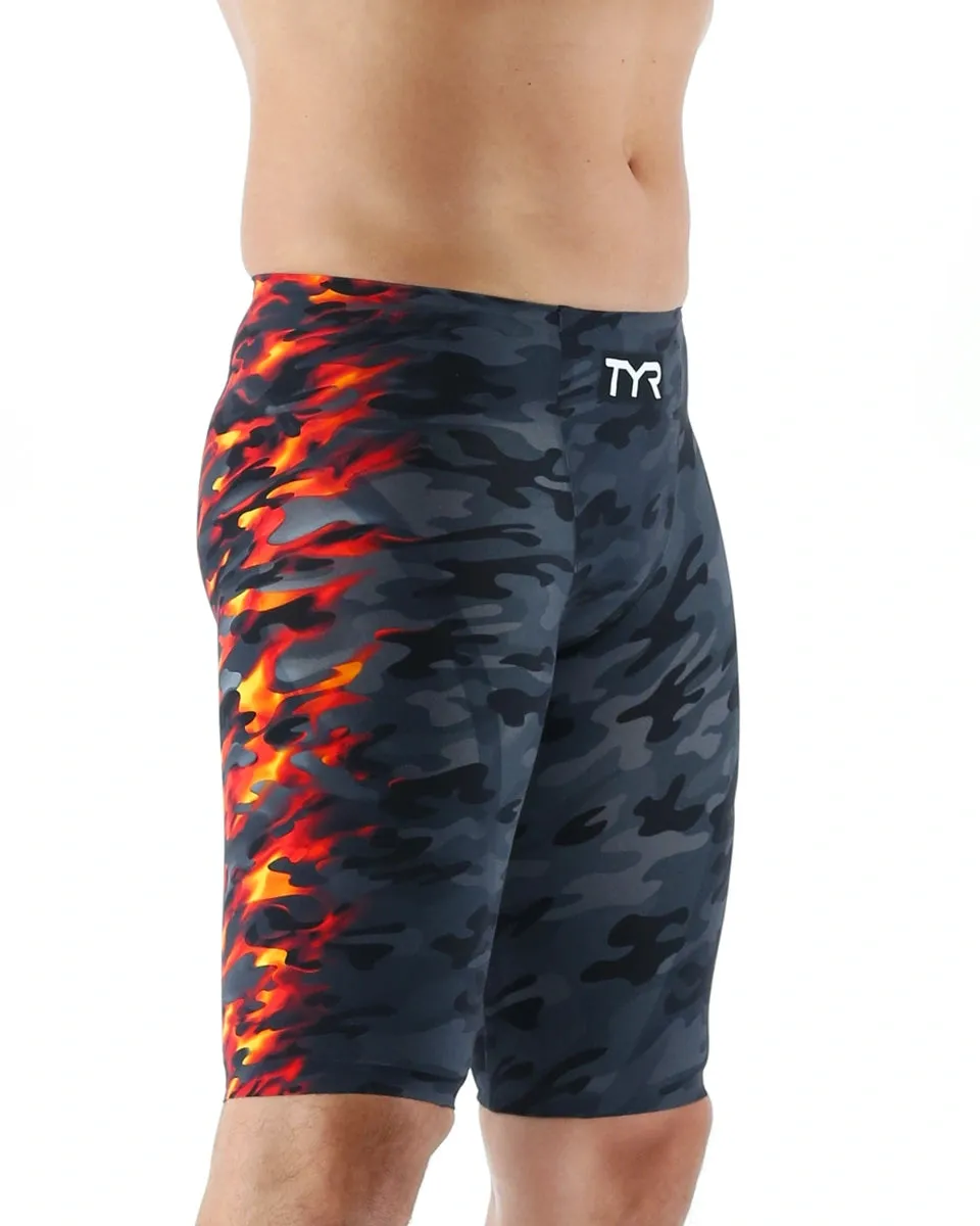 TYR Men's Venzo High Waist Jammer-  CAMO FIRE