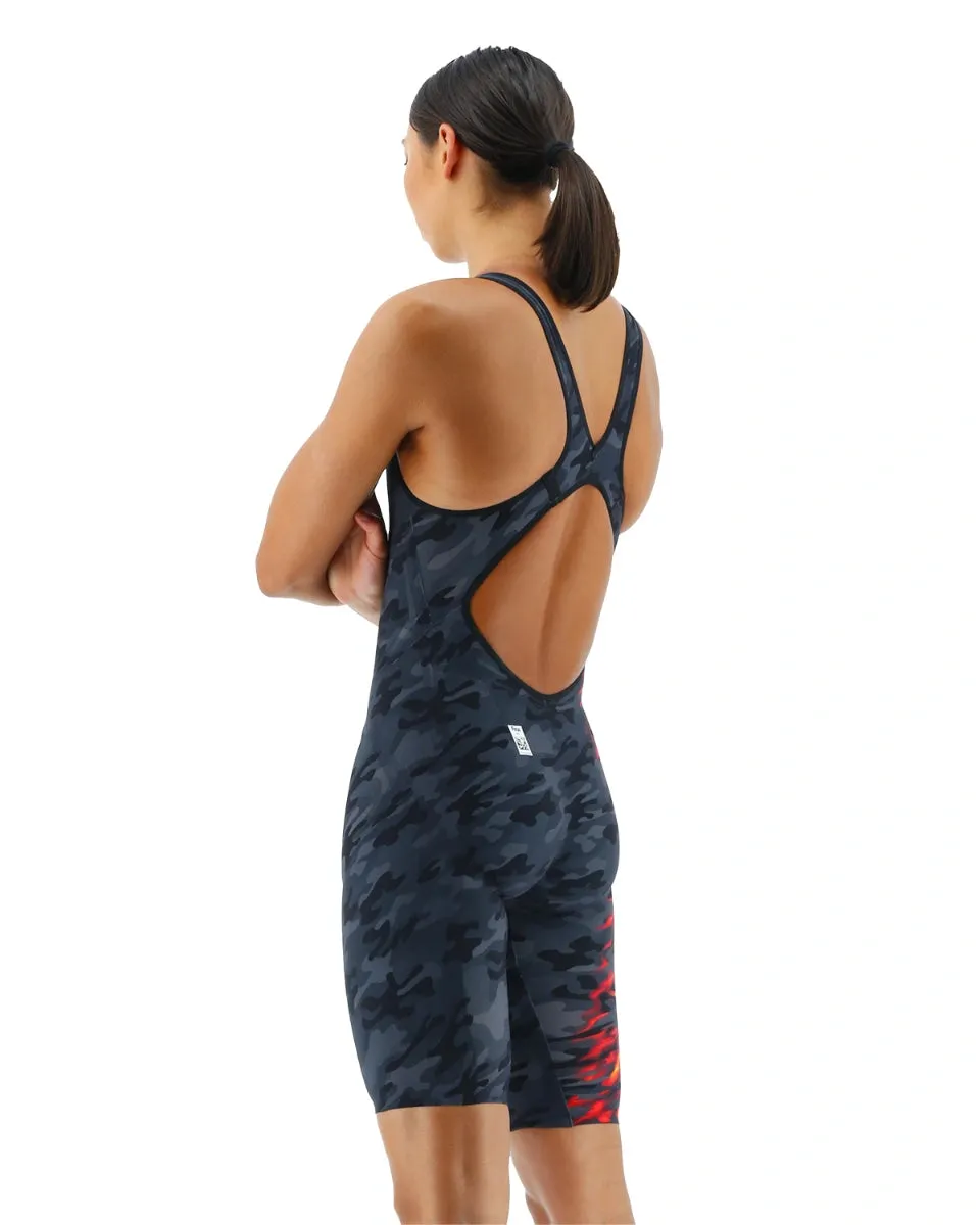 TYR Women's Venzo Camo Openback Swimsuit - FIRE