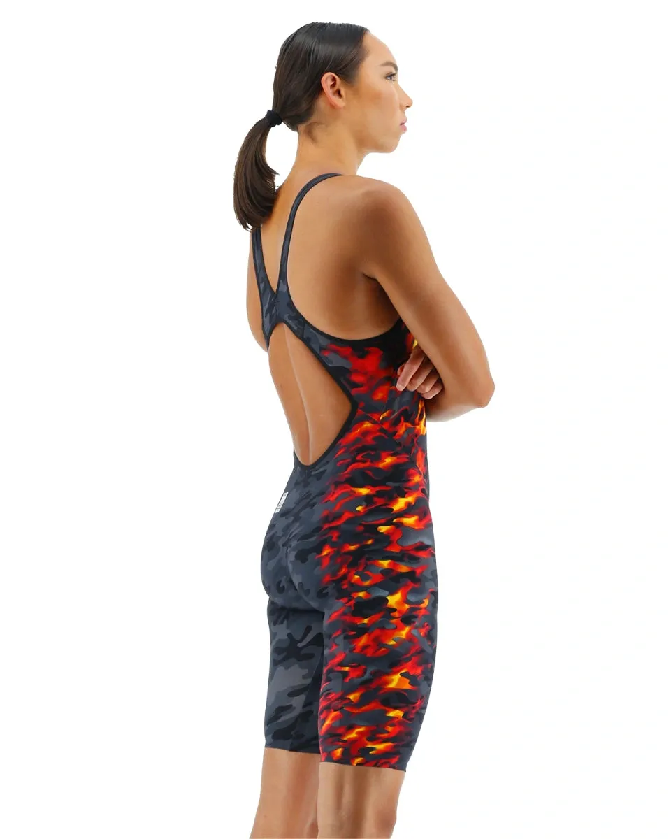 TYR Women's Venzo Camo Openback Swimsuit - FIRE