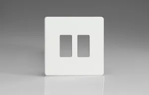 Varilight XDQPGY2S Screwless Premium White 2-Gang Grid Plate (Single Plate)