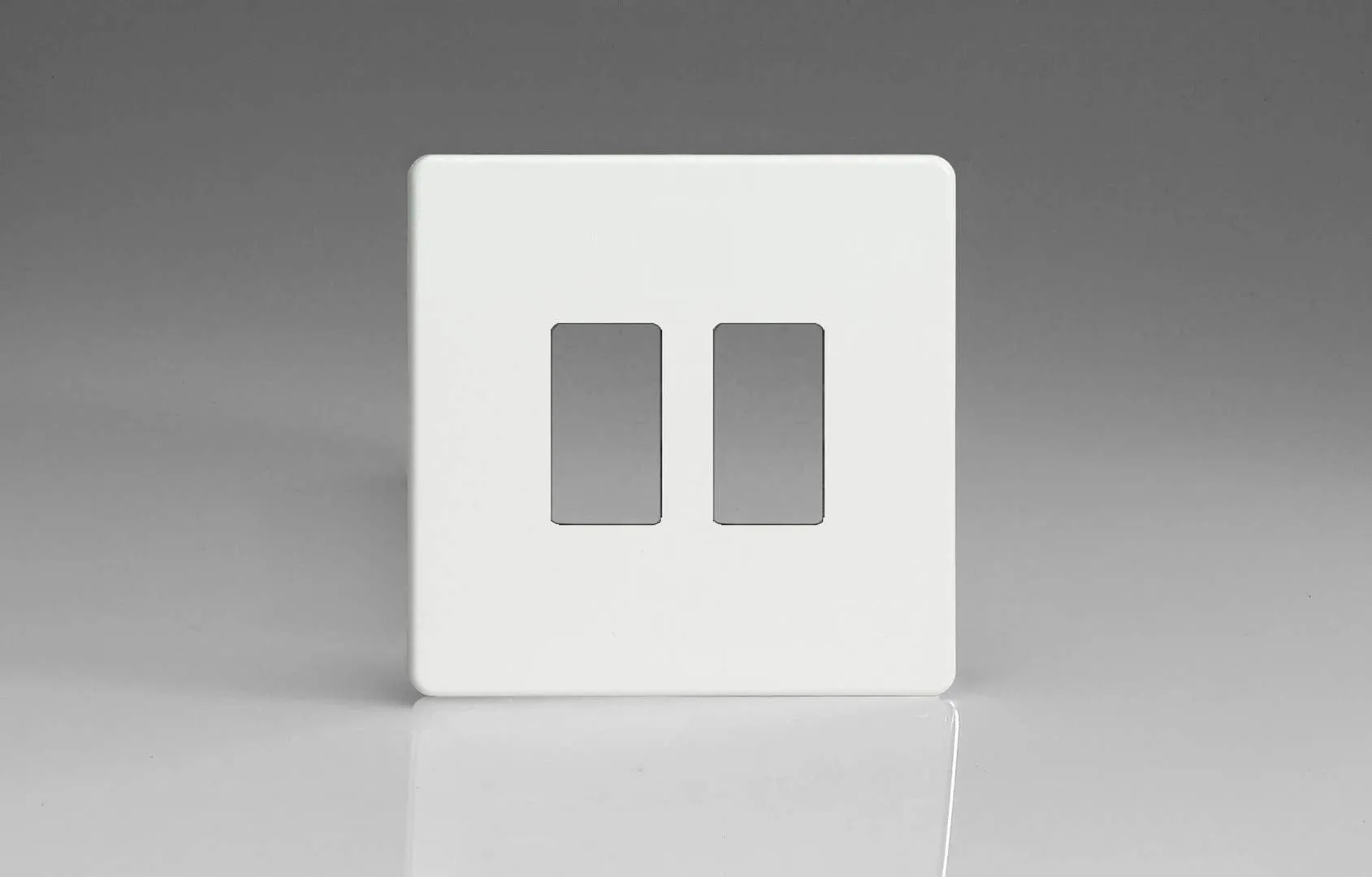 Varilight XDQPGY2S Screwless Premium White 2-Gang Grid Plate (Single Plate)