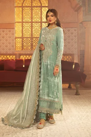 VEL-20-102-Sea Green | MariaB Velvet Collection 2021 | Unstitched Embroidered Velvet Suits