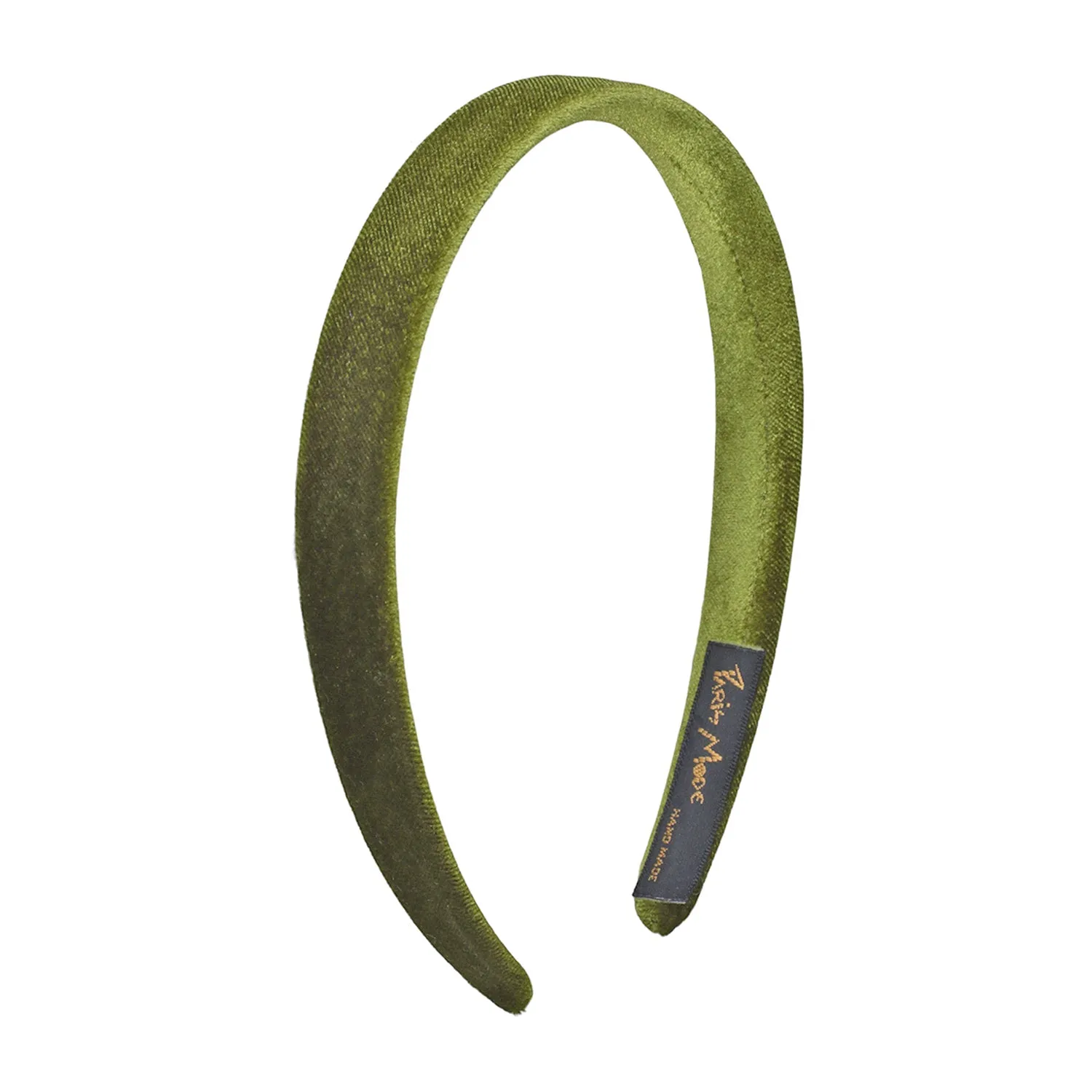 Velvet 1.5 cm Flat Olive Headband