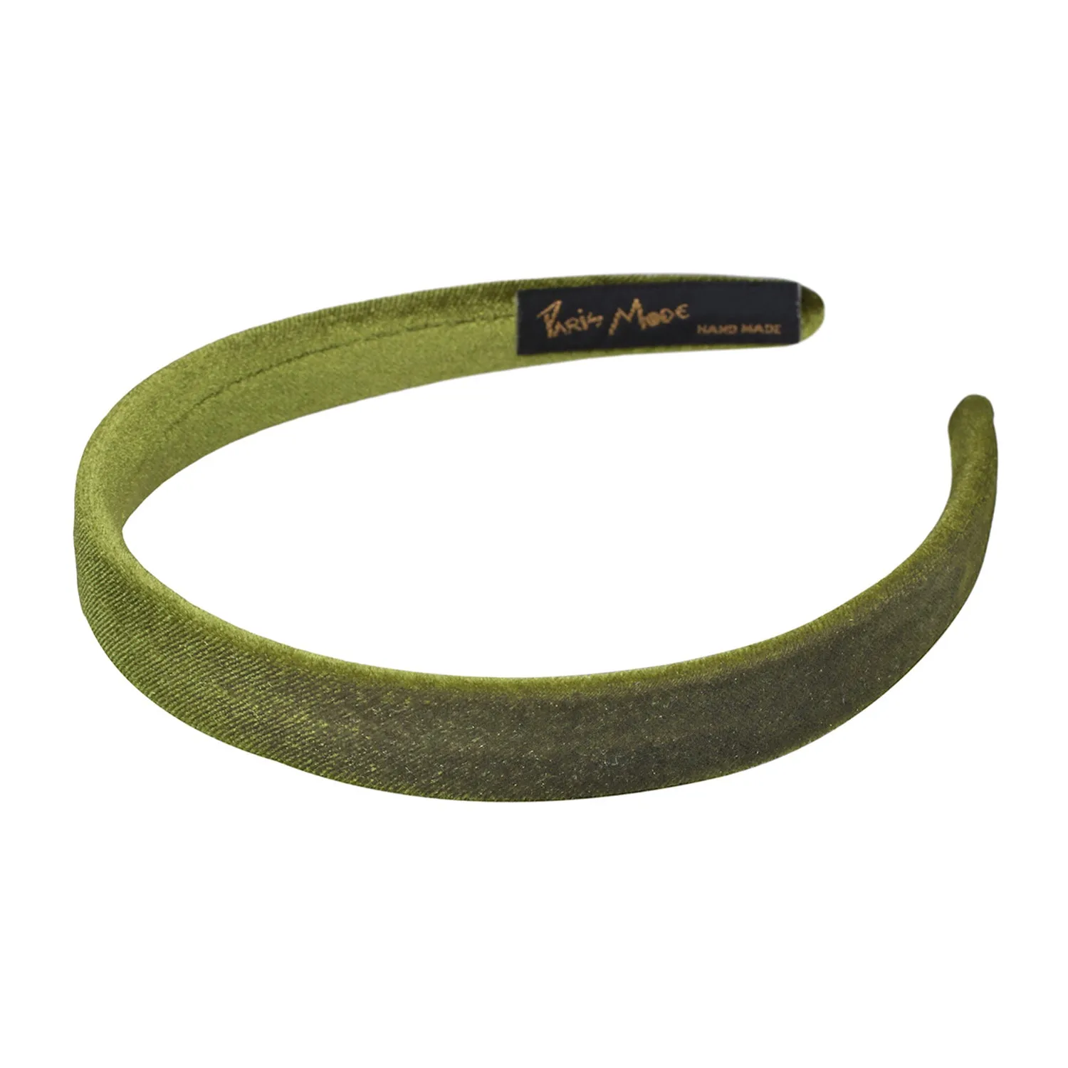 Velvet 1.5 cm Flat Olive Headband