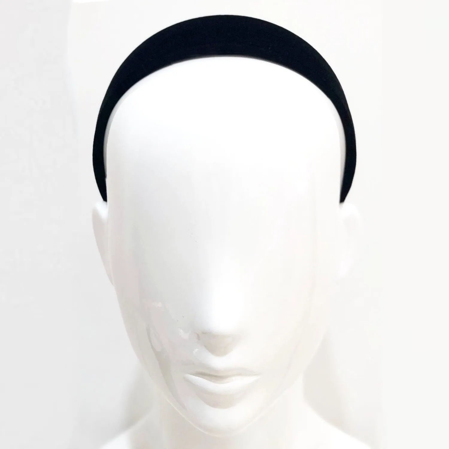 Velvet 4 cm Flat Navy Headband