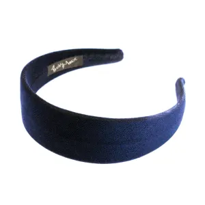 Velvet 4 cm Flat Navy Headband