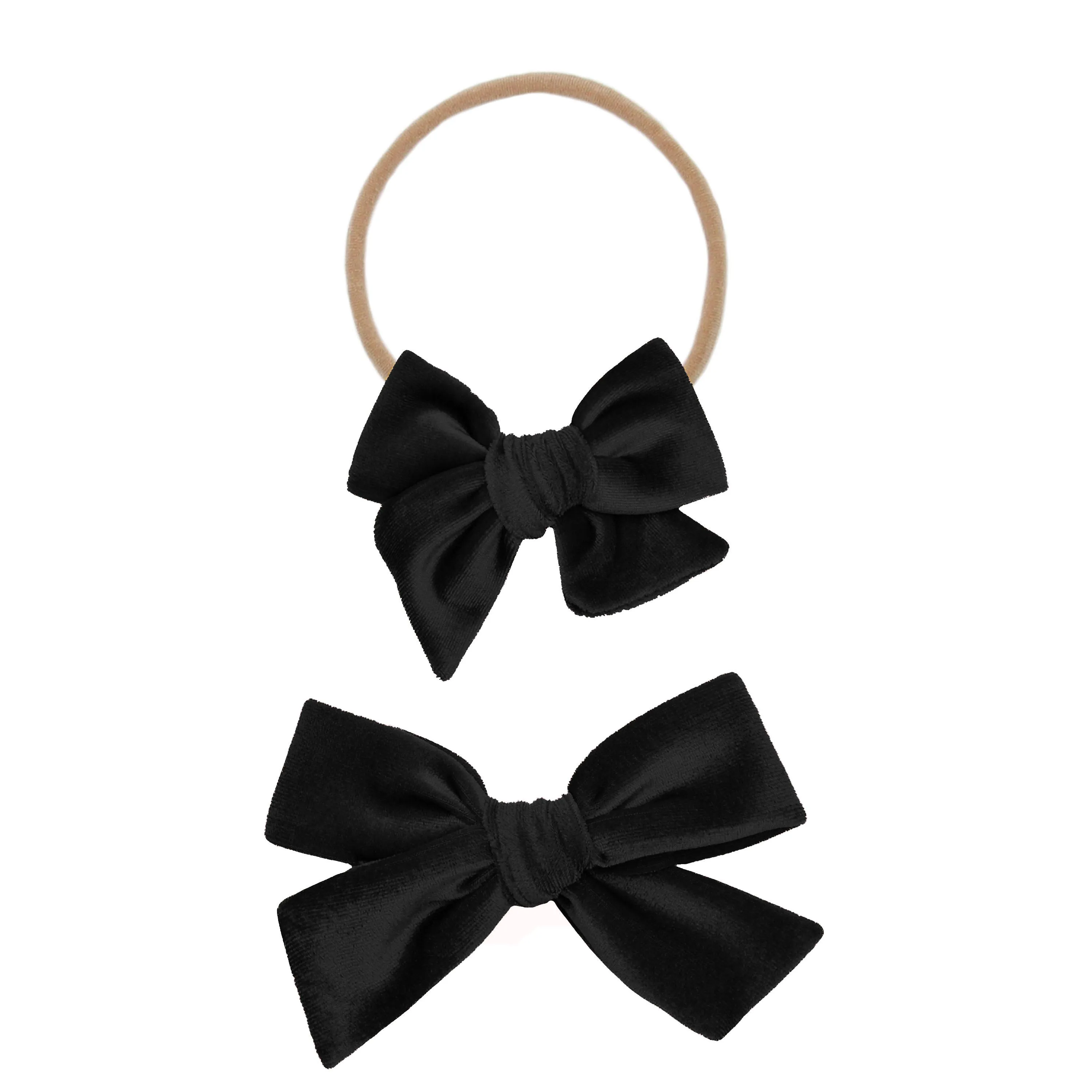 Velvet - Black Bow Headband