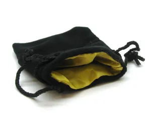 Velvet Black/Gold Dice Bag 4inch