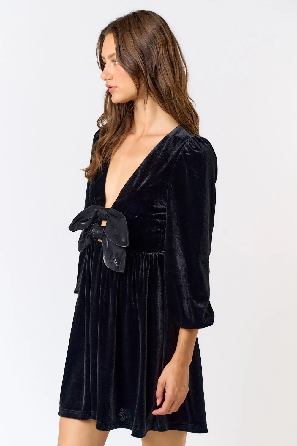 VELVET BOW DRESS