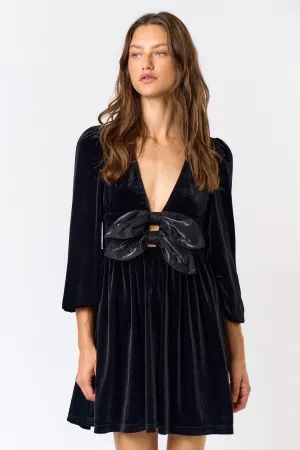 VELVET BOW DRESS