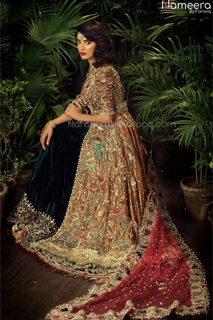 Velvet Bridal Lehenga for Pakistani Wedding Wear #BN999