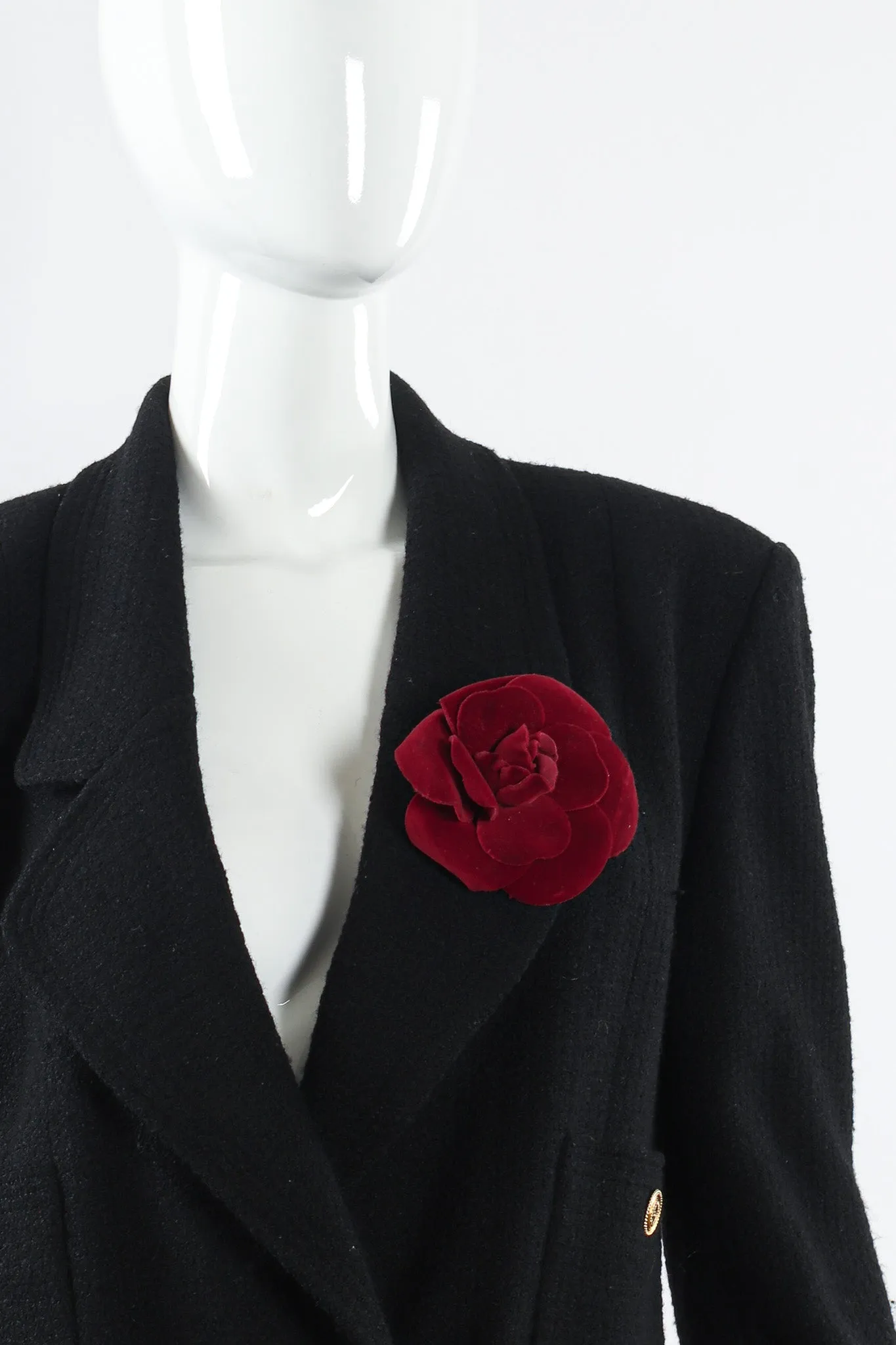 Velvet Camellia Flower Pin