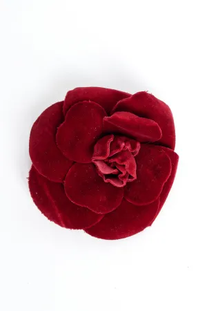 Velvet Camellia Flower Pin