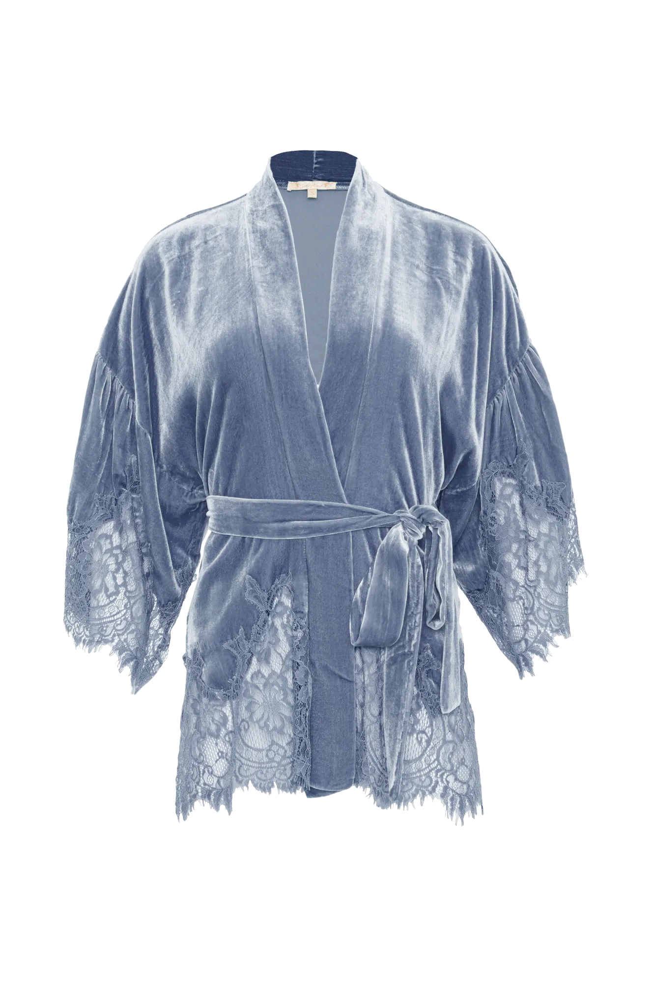 Velvet Coco Lace Kimono Ash Blue