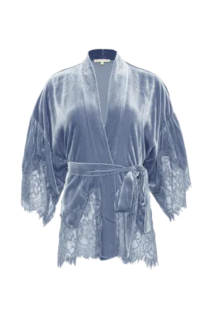 Velvet Coco Lace Kimono Ash Blue