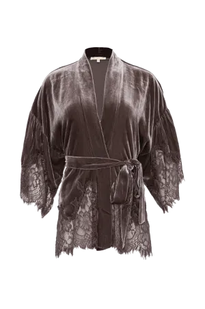 Velvet Coco Lace Kimono Fudge