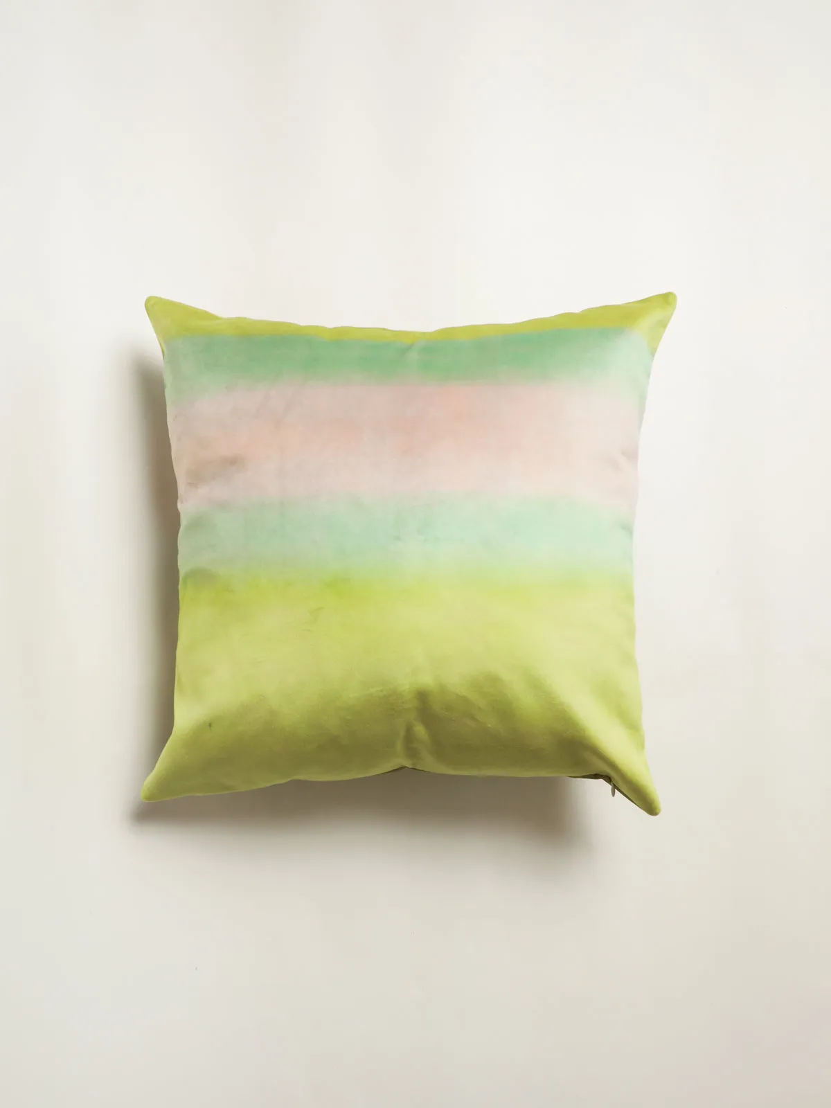 Velvet Lime Blush Square Pillow Cover