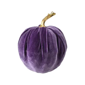 Velvet Pumpkin Centerpiece Decoration, Purple, 7-Inch