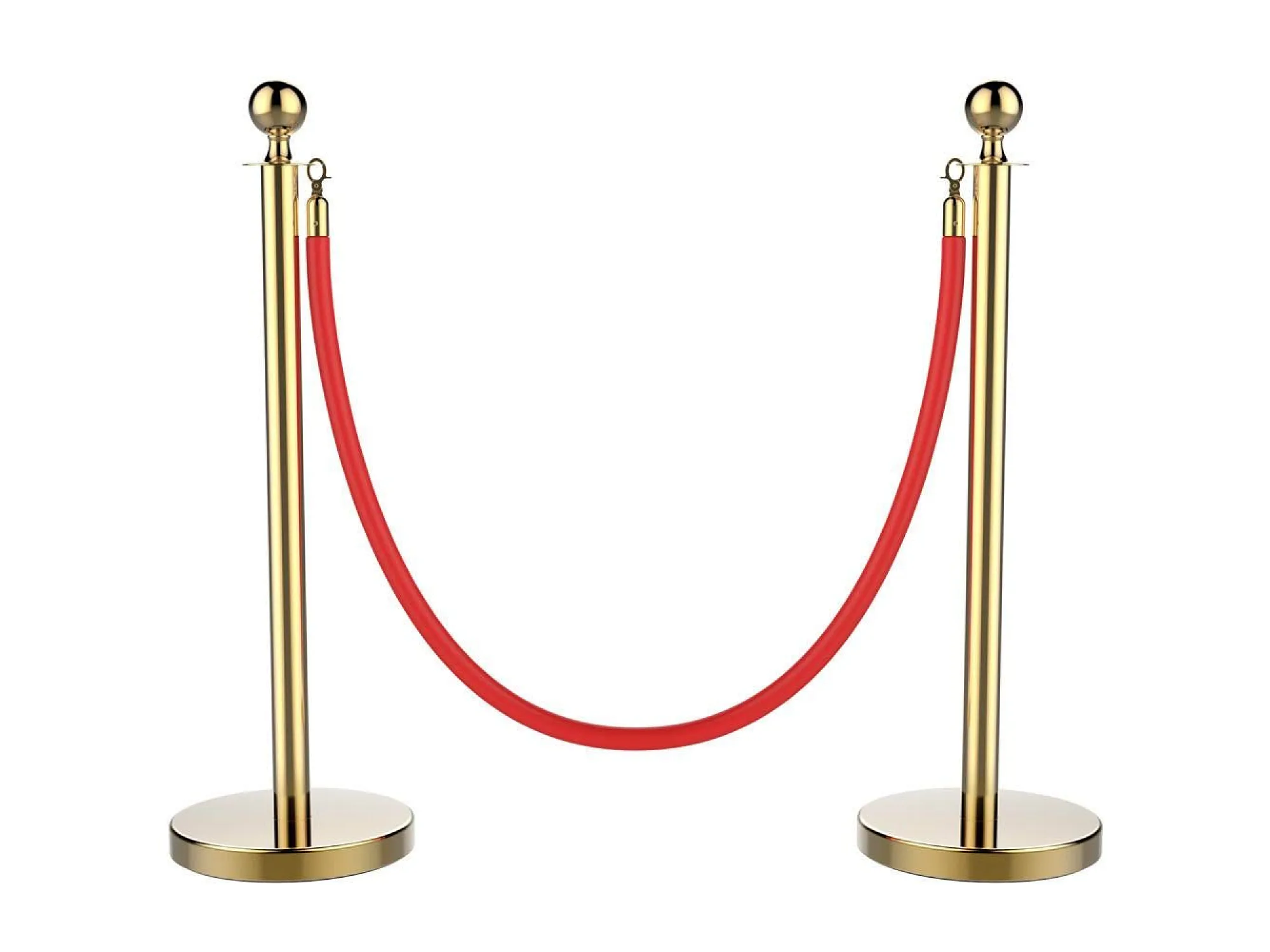 VELVET ROPE w/ GOLD CLASP - RED | 5FT