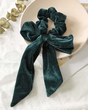 Velvet Scrunchie in Forest