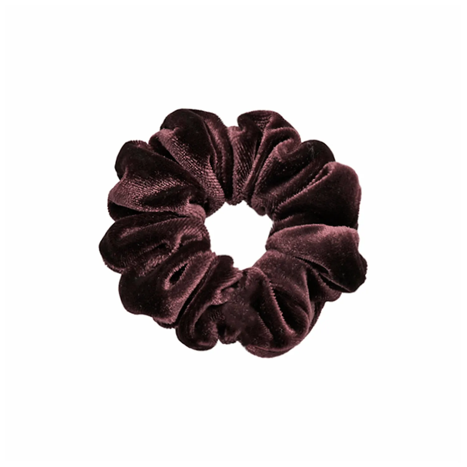 Velvet Small Brown Scrunchie