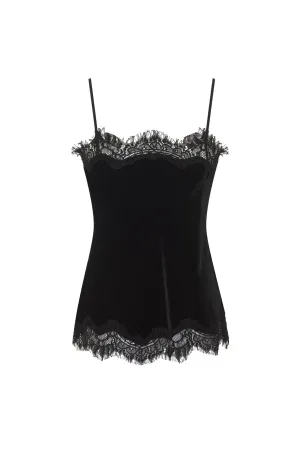 Velvet Straight Cami Black