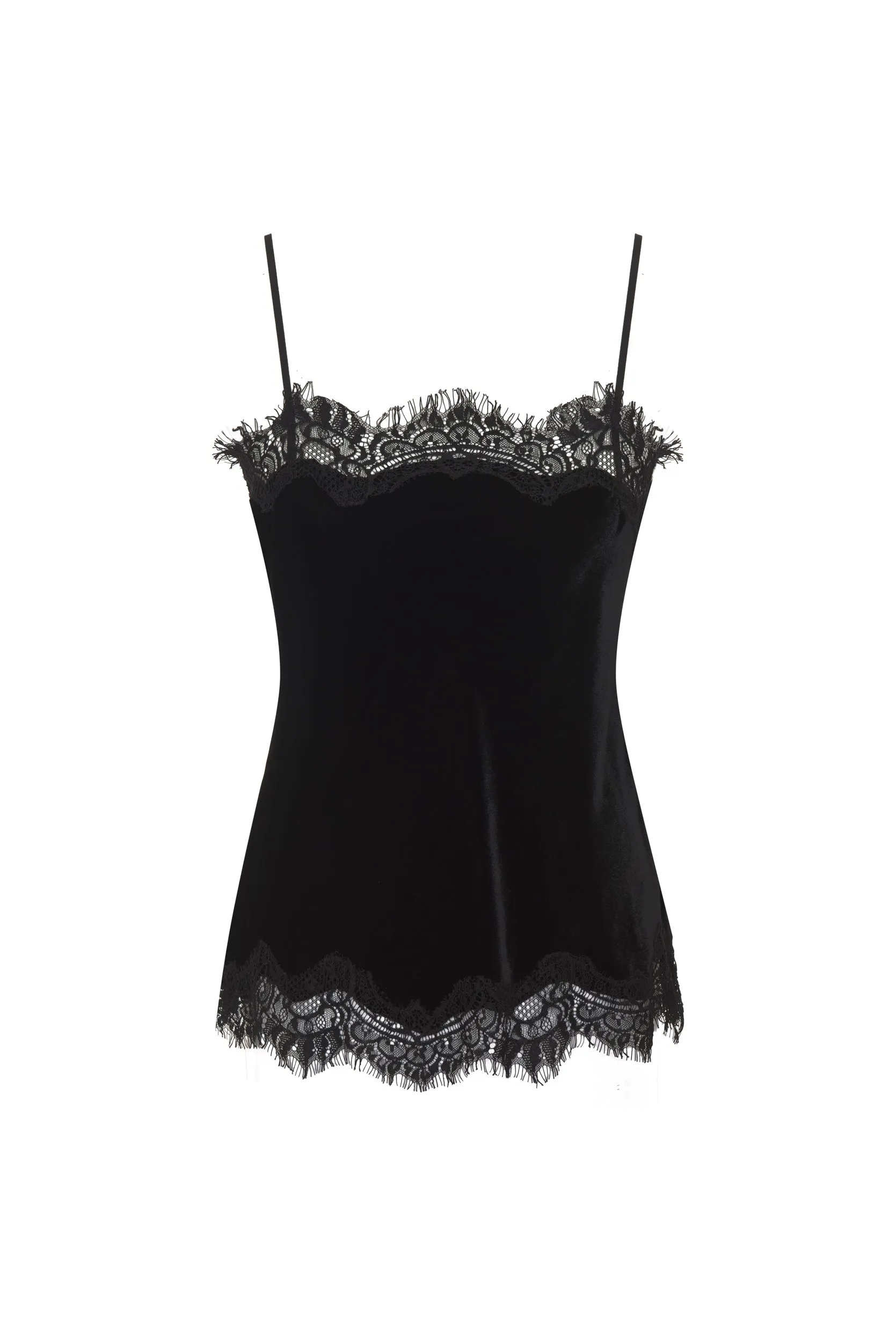 Velvet Straight Cami Black