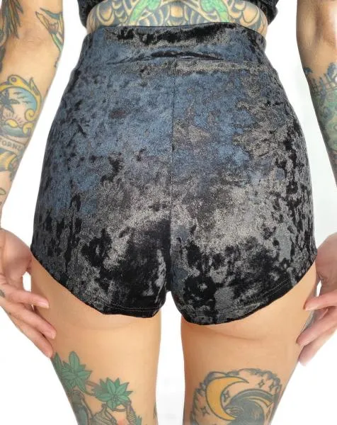 Velvet Tied Up Daisy Duke - Black -
