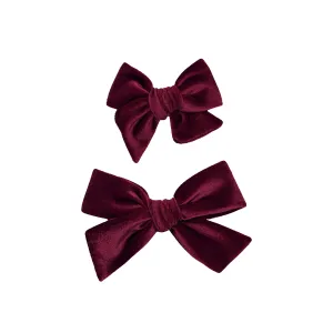 Velvet - Wine Bow Clip