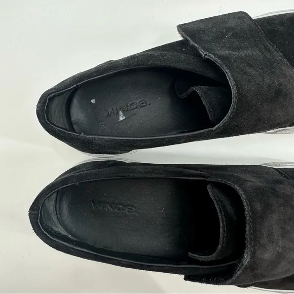 Vince Cage Suede Sneaker Black Size 8