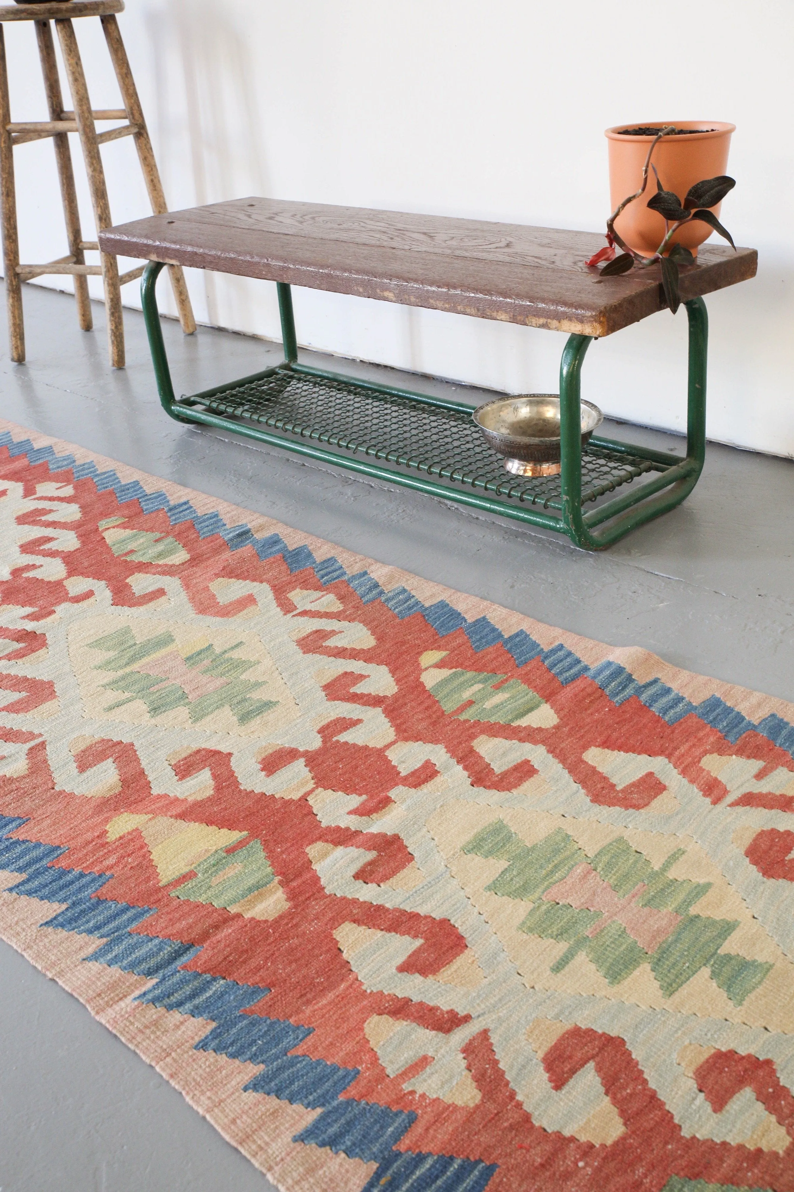 Vintage Anatolian kilim runner rug