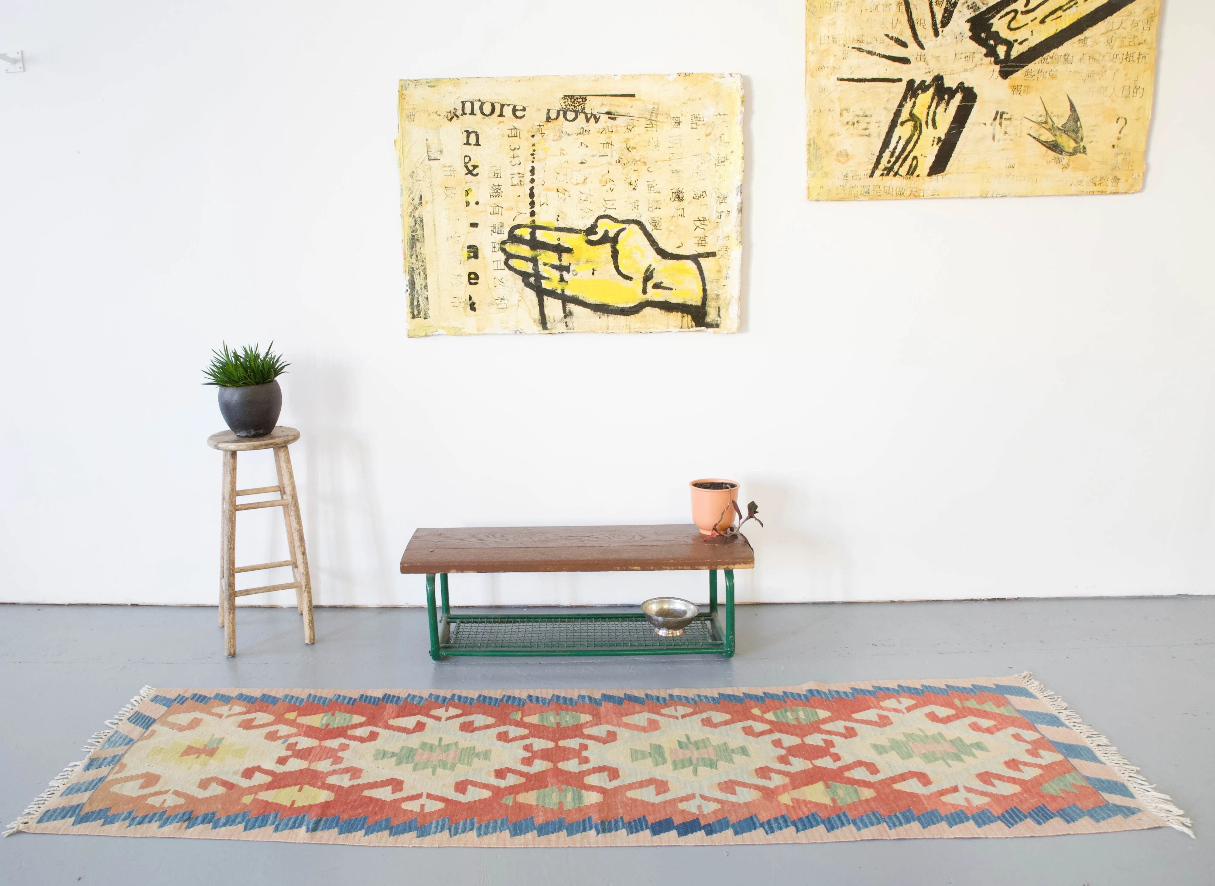 Vintage Anatolian kilim runner rug
