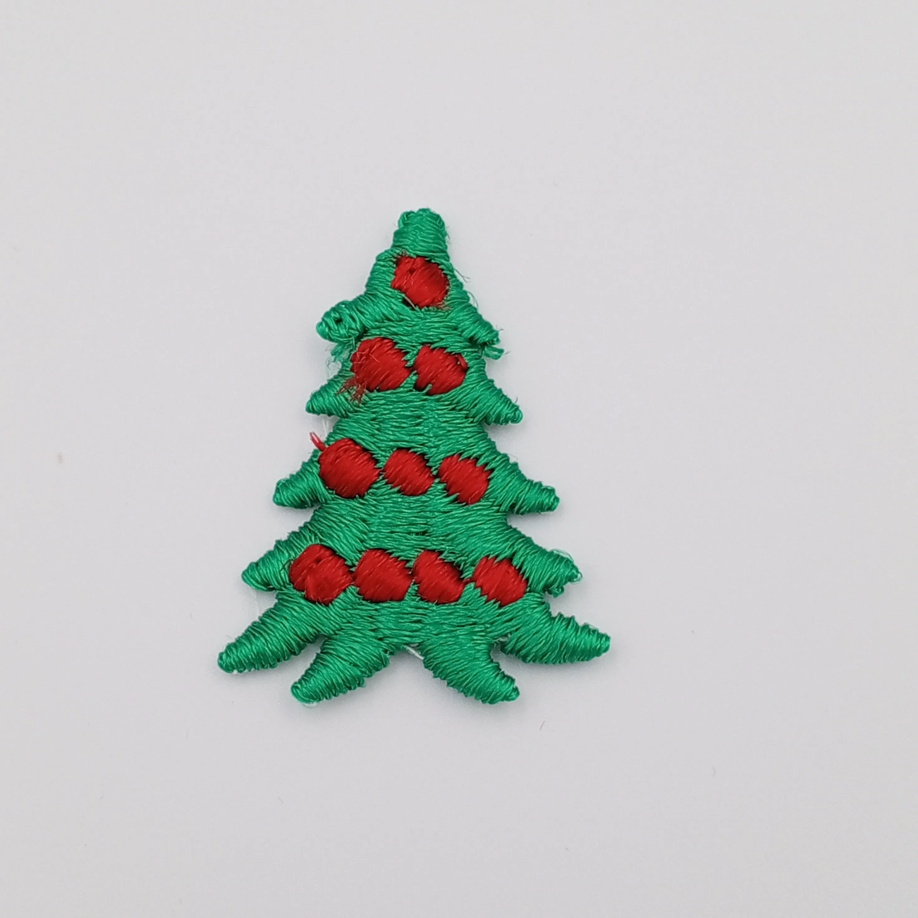 VINTAGE applique red green Christmas tree Patches #352