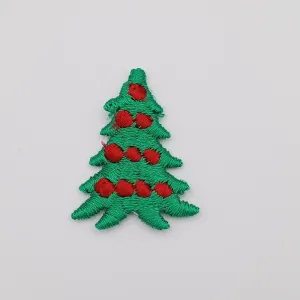 VINTAGE applique red green Christmas tree Patches #352