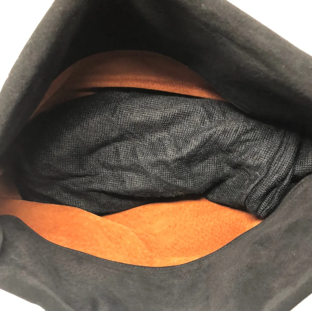 Vintage: Donna Karan Large Black Suede Clutch