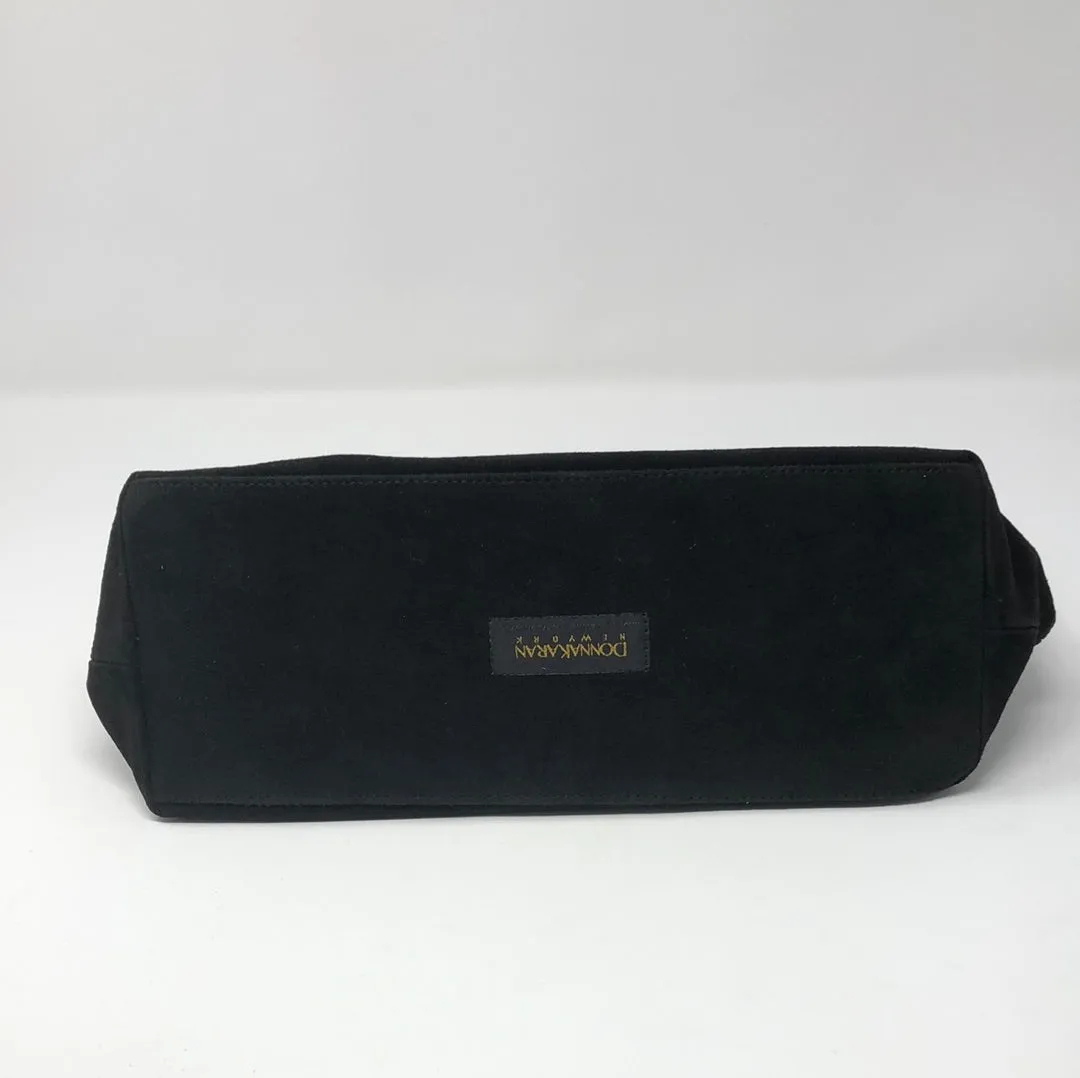 Vintage: Donna Karan Large Black Suede Clutch