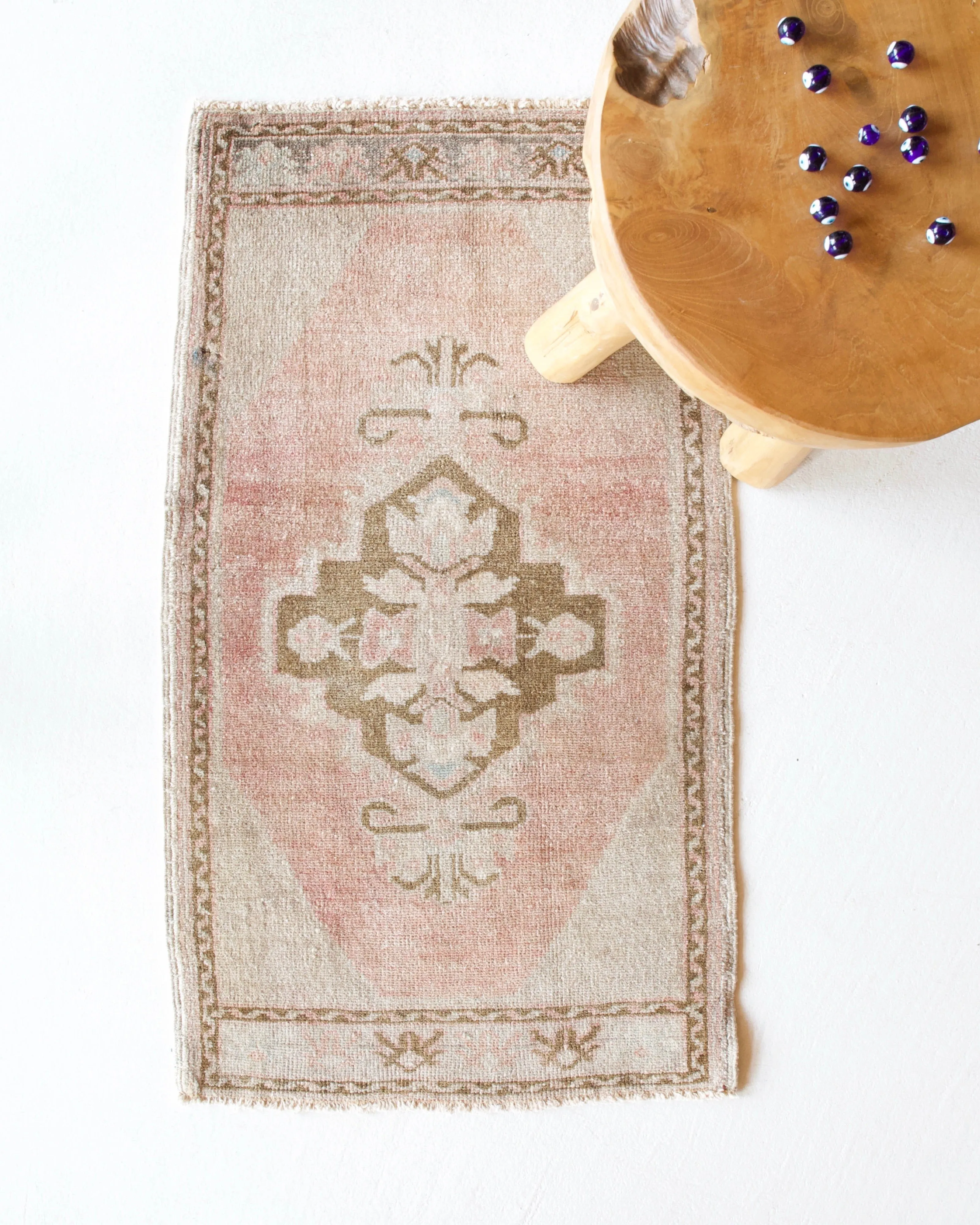 Vintage Mini Turkish Rug 21"x37"